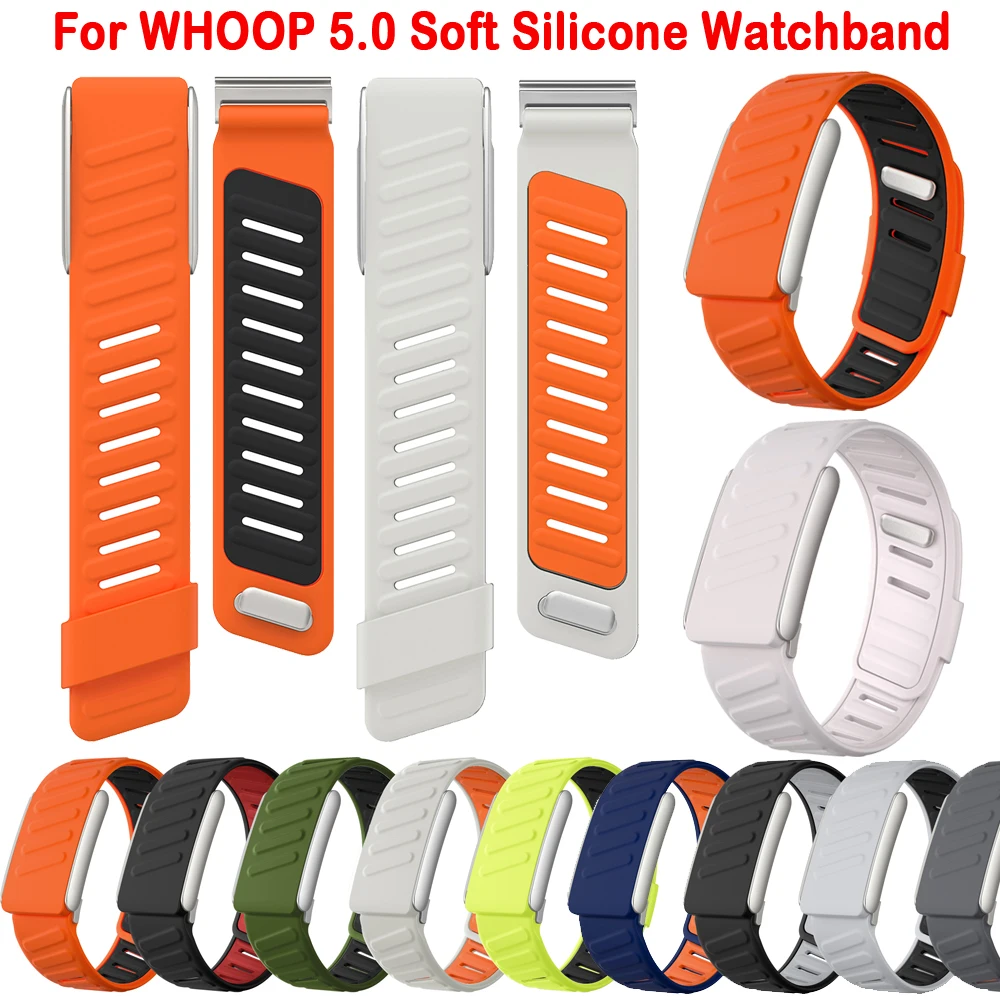 Silikon-Sportbänder für Whoop 5.0 Armband, verstellbares Uhrenarmband, Ersatzband, atmungsaktive Armbänder für Whoop 5.0.