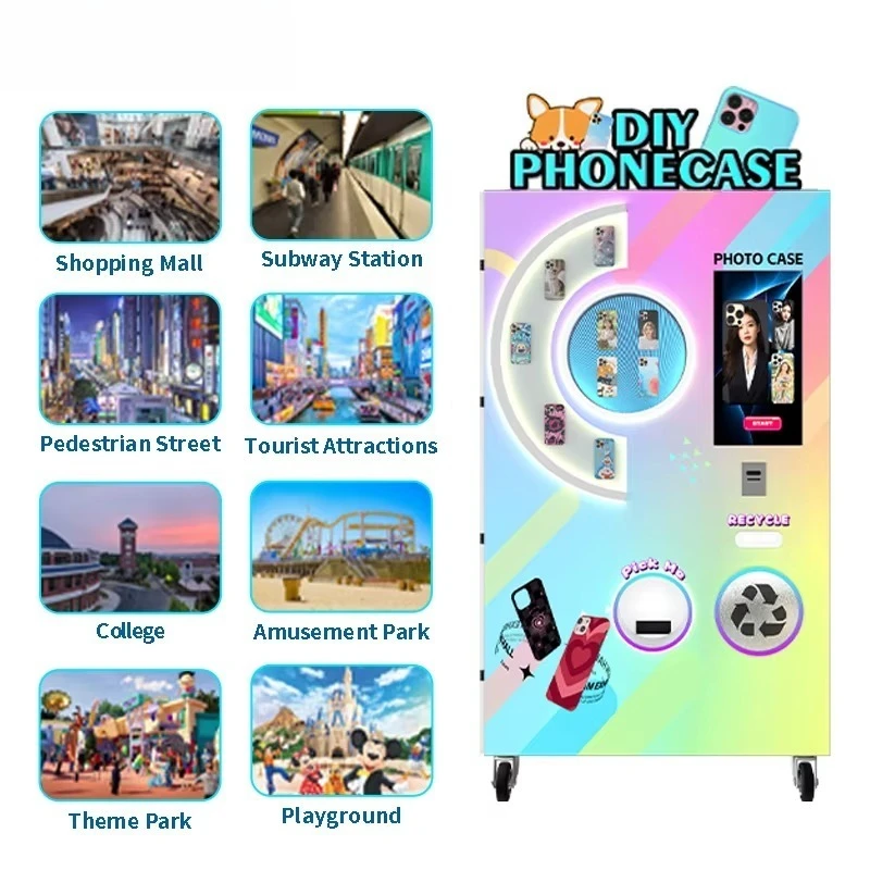 آلة بيع طباعة حافظة الهاتف DIY لمدخل الصالة الرياضية مع واجهة شاشة تعمل باللمس