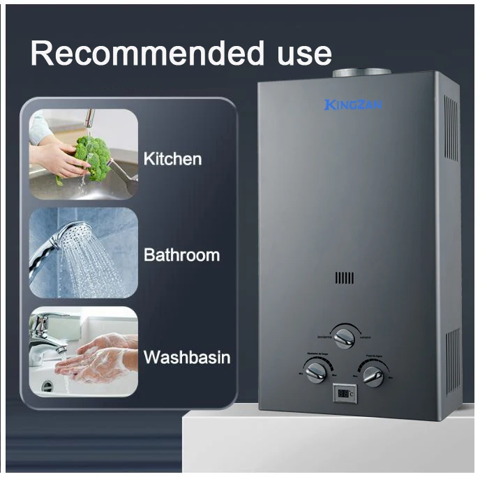 سخانات مياه كهربائية وغازية فورية معتمدة من CE لعام 2025 - نوع المداخن الخارجي النحاسي 6L/8L للاستحمام (توريد المصنع مباشرة) ​