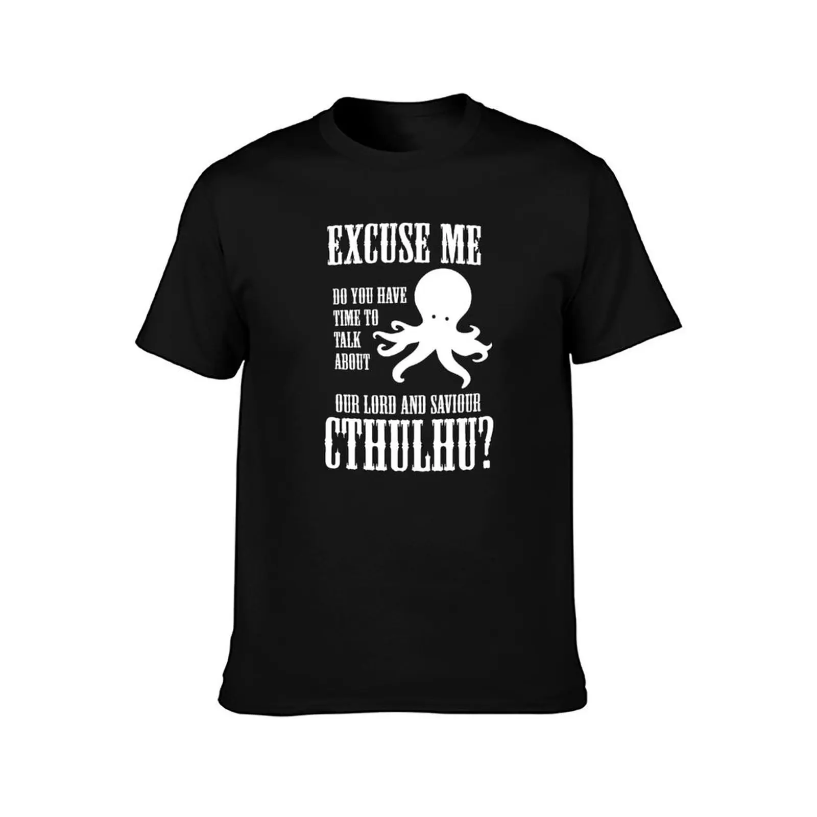 Our Lord And Saviour Cthulhu T-Shirt Summer Casual Cotton Tee Oversized Streetwear Tops Vintage Graphic Print 100% Cotton