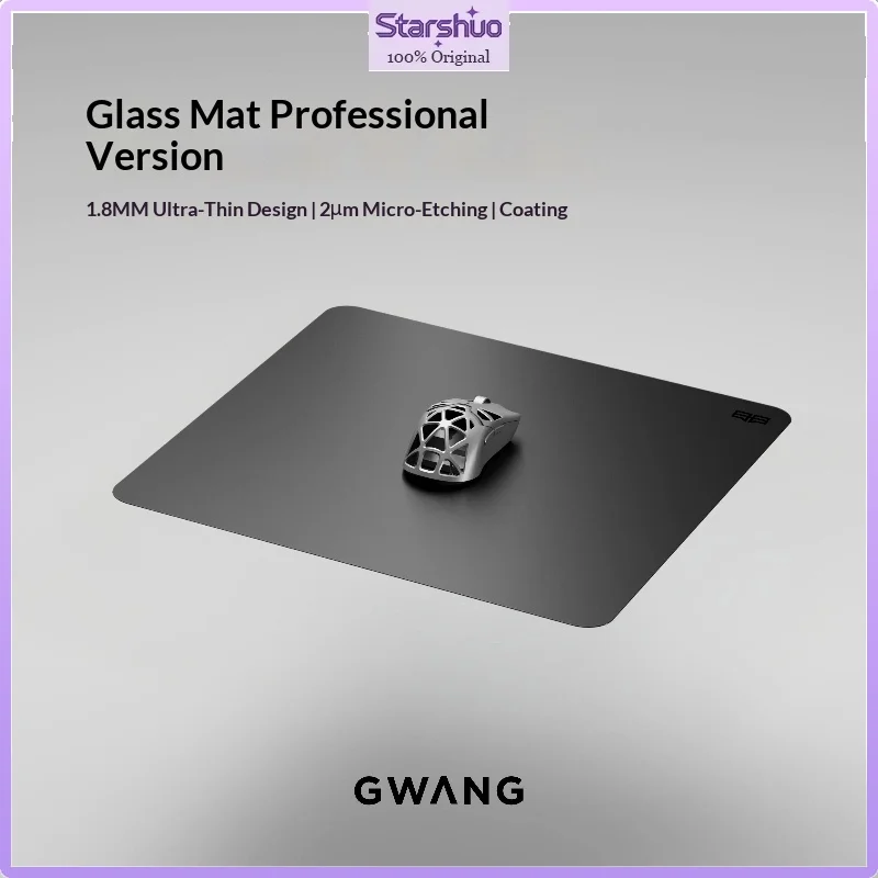 GWANG Lumen Pro Full Tempered Micro Etched Glass Mouse Pad Full Bottom Adhesive Ultra Thin High Speed Gaming Mat For FPS E-Sport