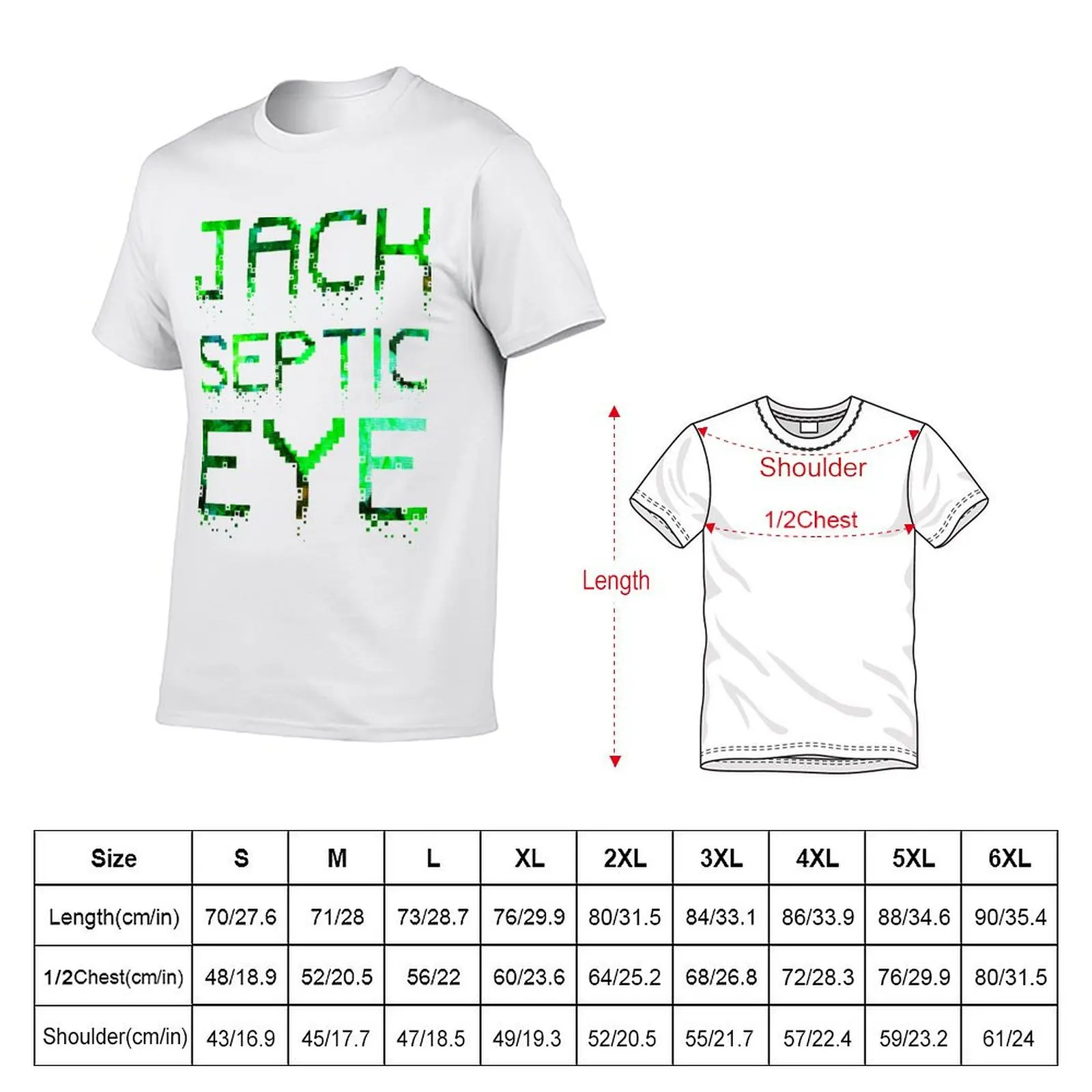 بكسل مجعدة |   تي شيرت JackSepticEye للرجال تي شيرت قطني أساسي تي شيرت