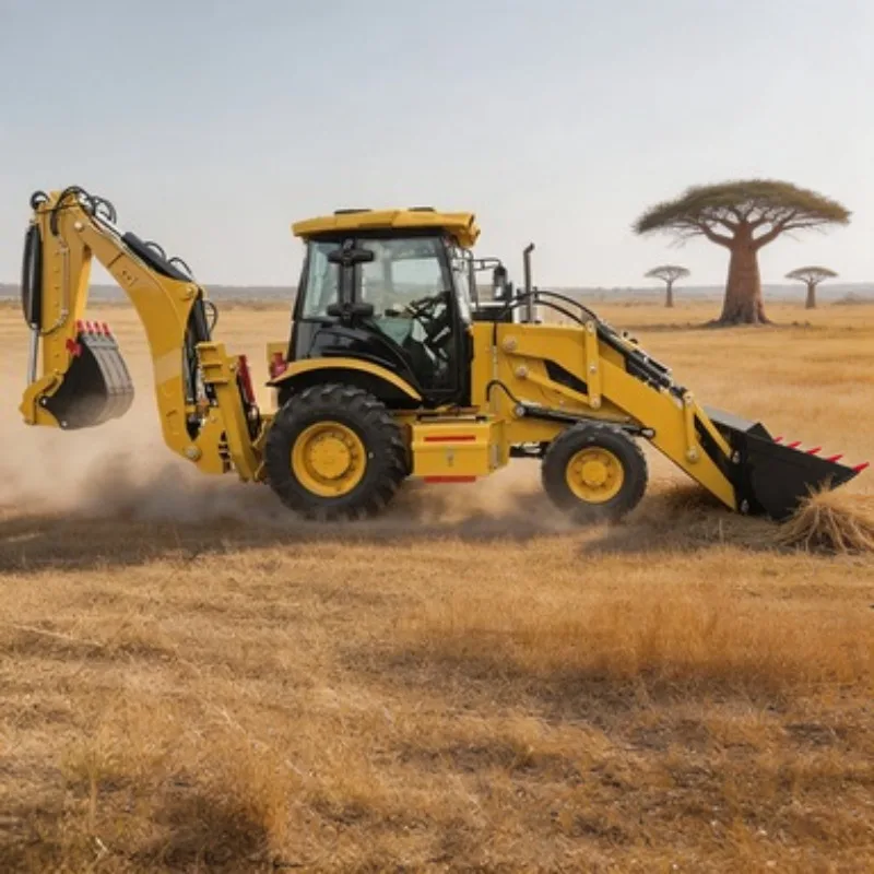 For Infrastructure Project Loader Backhoe Digger Tractor 8.6 Ton 4x4 with Front Bucket Rear Digger Site Work Use