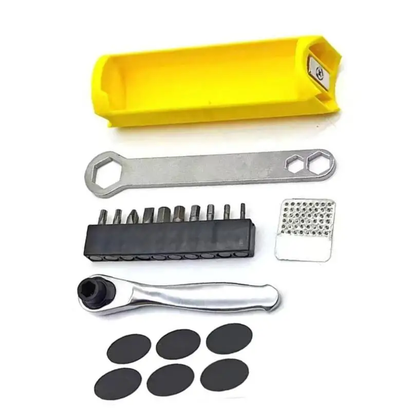 

652F Metal Bike Repair Tool Features Internal Storage Bag And Mounting For Quickly Access To Cycling Essential