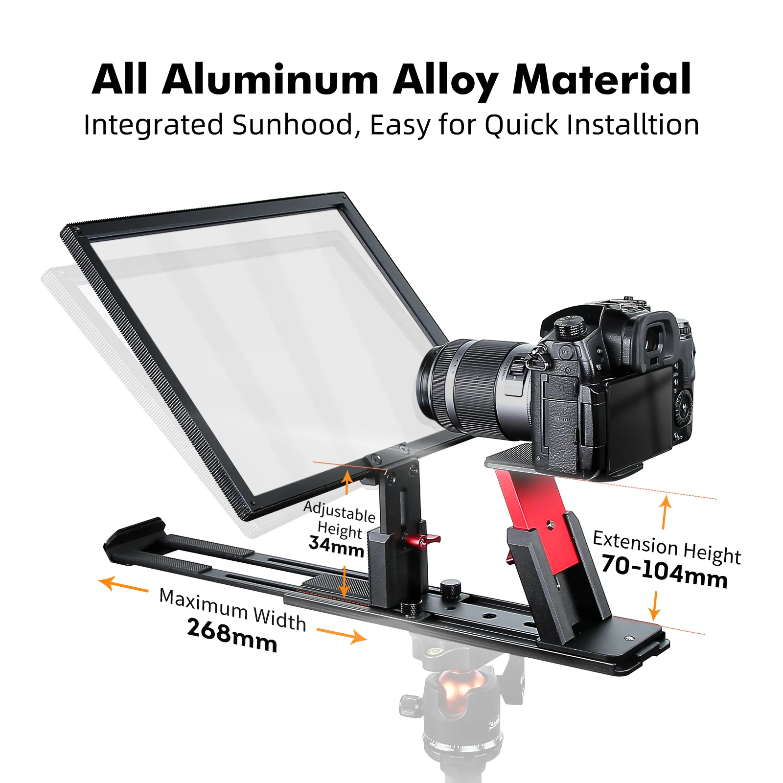 Desview-Teleprompter de aleación de aluminio T12S, pantalla de alta resolución de 12,9 pulgadas para iPad, tableta, teléfono inteligente, videocámara, cámara DSLR