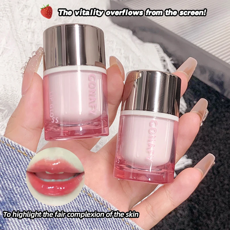 شفة جيلي QQ! عقد مرآة شفاه زجاجية شفافة في الربيع والصيف، ترطيب وتلوين، ترطيب وتساوي طالب لي