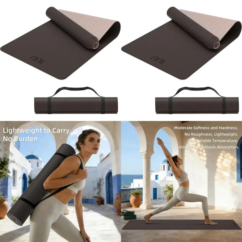 

Универсальный противоскользящий коврик для фитнеса с ремнем для переноски - 76x33x0.35, мягкий коврик для йоги для мужчин и женщин, подходит для пилатеса, растяжки