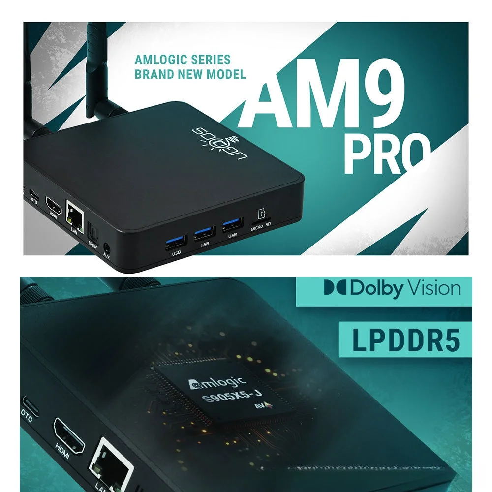 NEW UGOOS AM9 Pro Amlogic S905X5-J Smart TV BOX Android14 LPDDR5 4G+64G Supoprt Dolby Audio,Vision AI-SR, 4K WiFi6 BT5.3 1000M