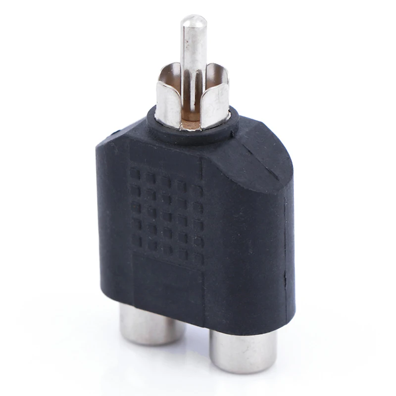Hot Sale Y Splitter AV Audio Video Plug Converter 1 Male to 2 Female Adapter Kit Lotus Color AV Jack Plug To Double
