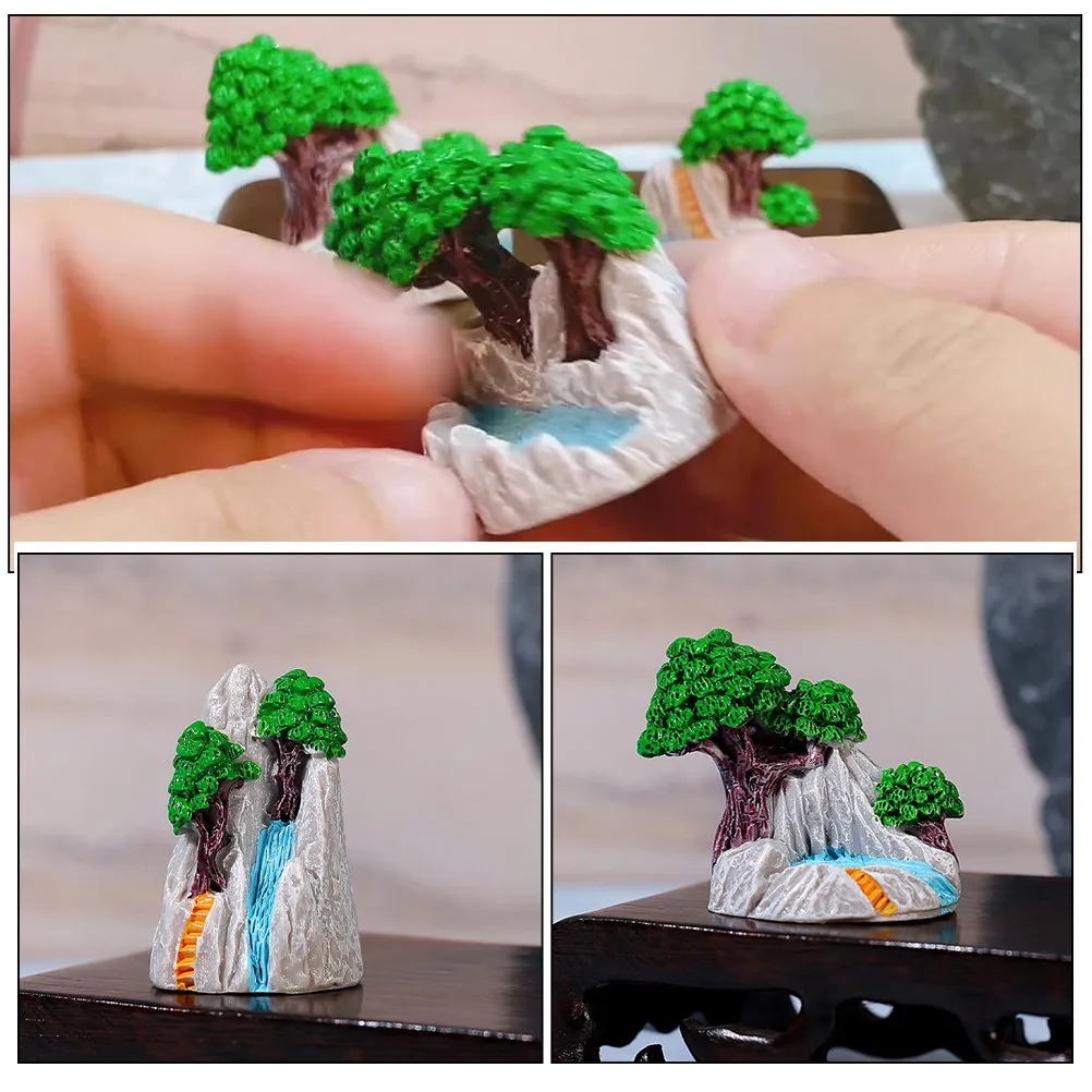 5Pcs Miniature Landscape Decoration Creative Faux Rockery Waterfall Ornamental Scenic DIY Accessories Micro