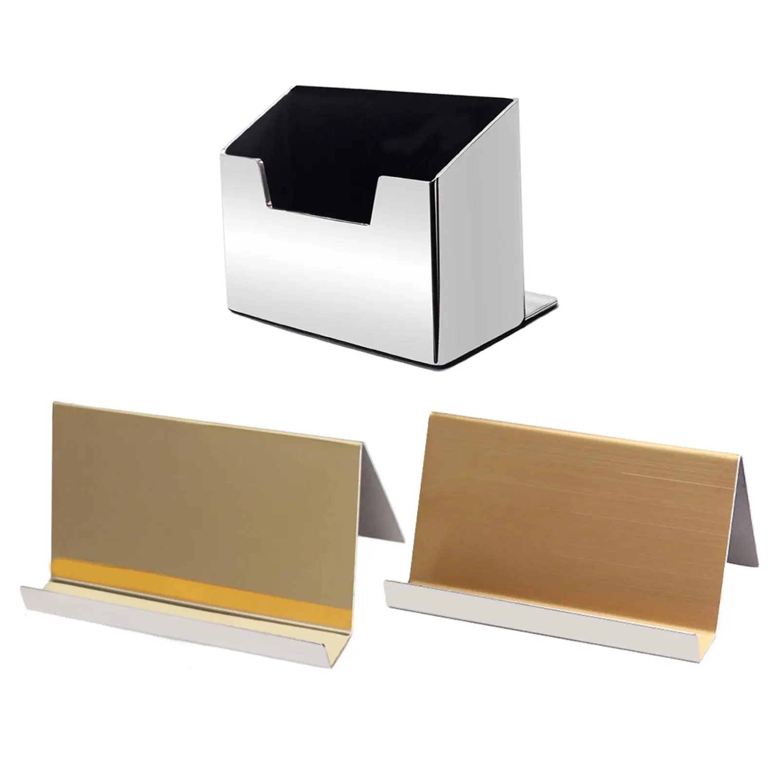 Desktop Card Display, Stainless Steel Business Cards Stand, Greeting Cards,