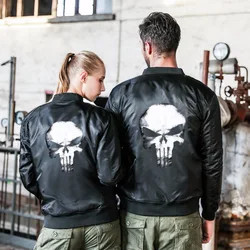 Men's Bomber Jacket Skull Outerwear Casual Hip Hop Zipper Coats Windbreaker AM-1 Baseball Uniform Aviator S-8XL Male Clothing