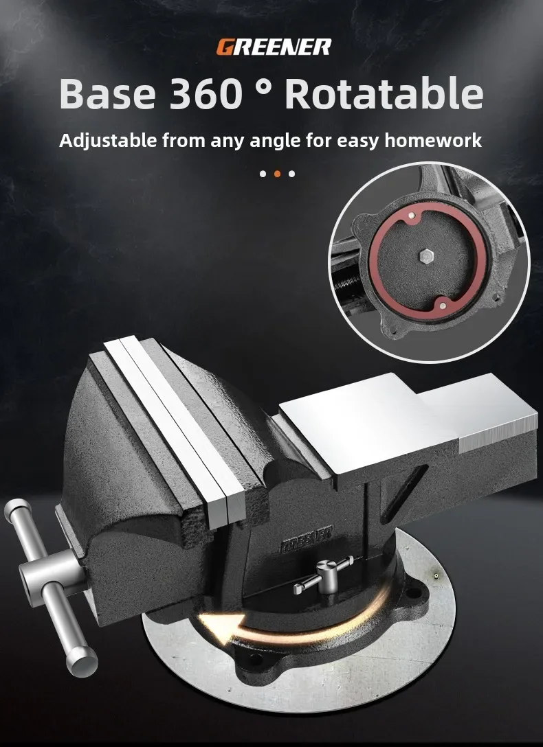 Heavy Duty Table Vise with Small Flat Clamp and Multifunctional Workbench for Industrial Use
