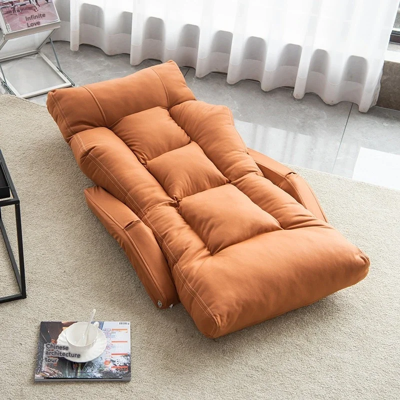 Household Goods Technology Cloth Folding Lazy Sofa With Armrest Floor Chair Living Room Small Apartment Leisure Single Fabric