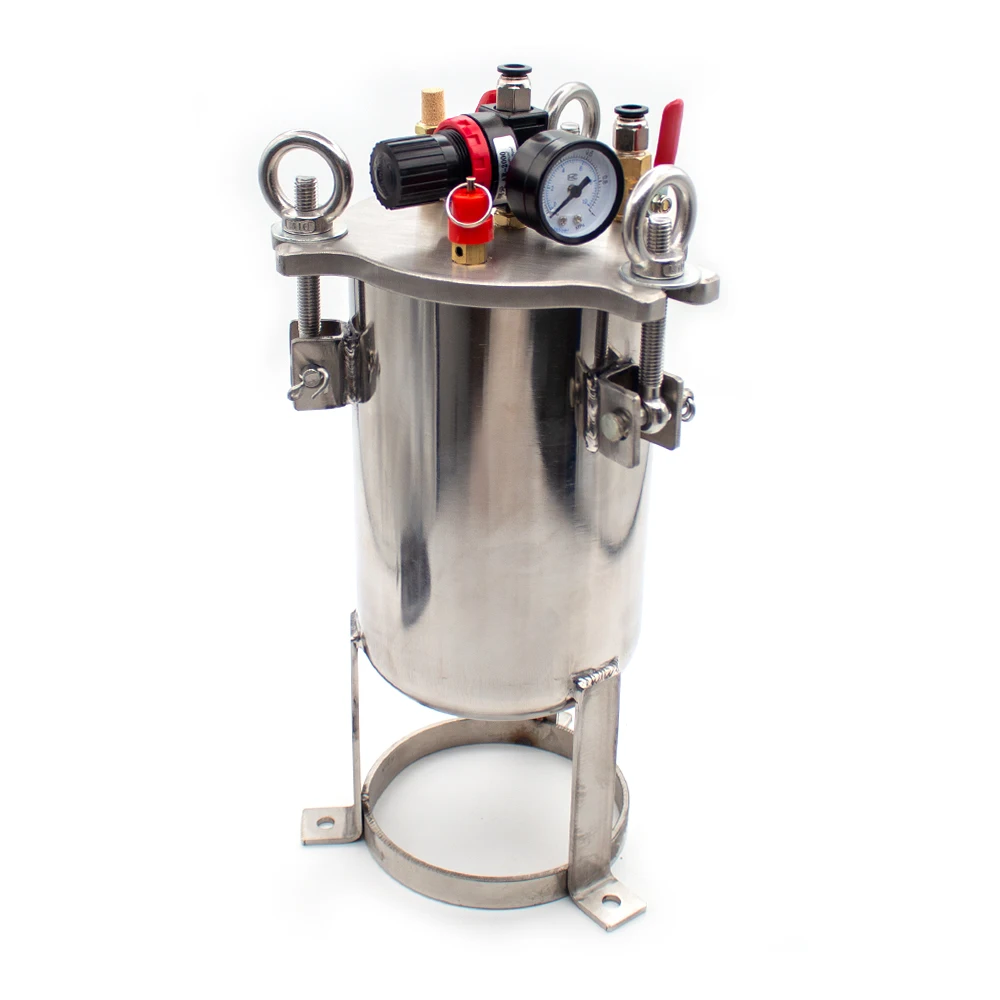 2L Stainless Steel Pressure Barrel with Flat Bottom, Curved Bottom, Conical Bottom, Bottom-Out, Pneumatic Automatic Dispensing