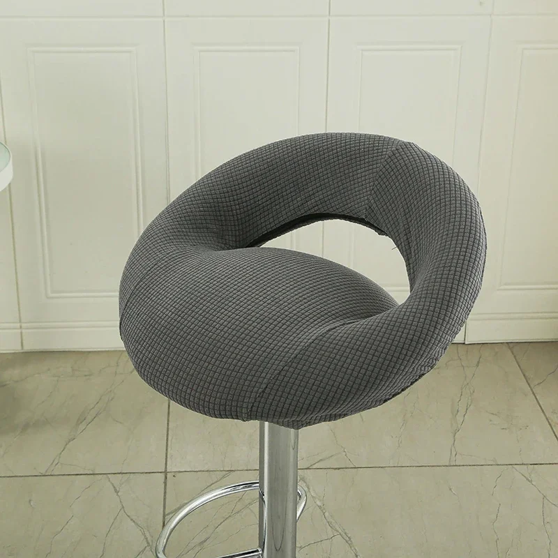 Semi-Circular Hollow-Out Stool Cover Elastic All-Inclusive Irregular-Shaped Bar Chair Covers for High-Leg Counter Seat Slipcover