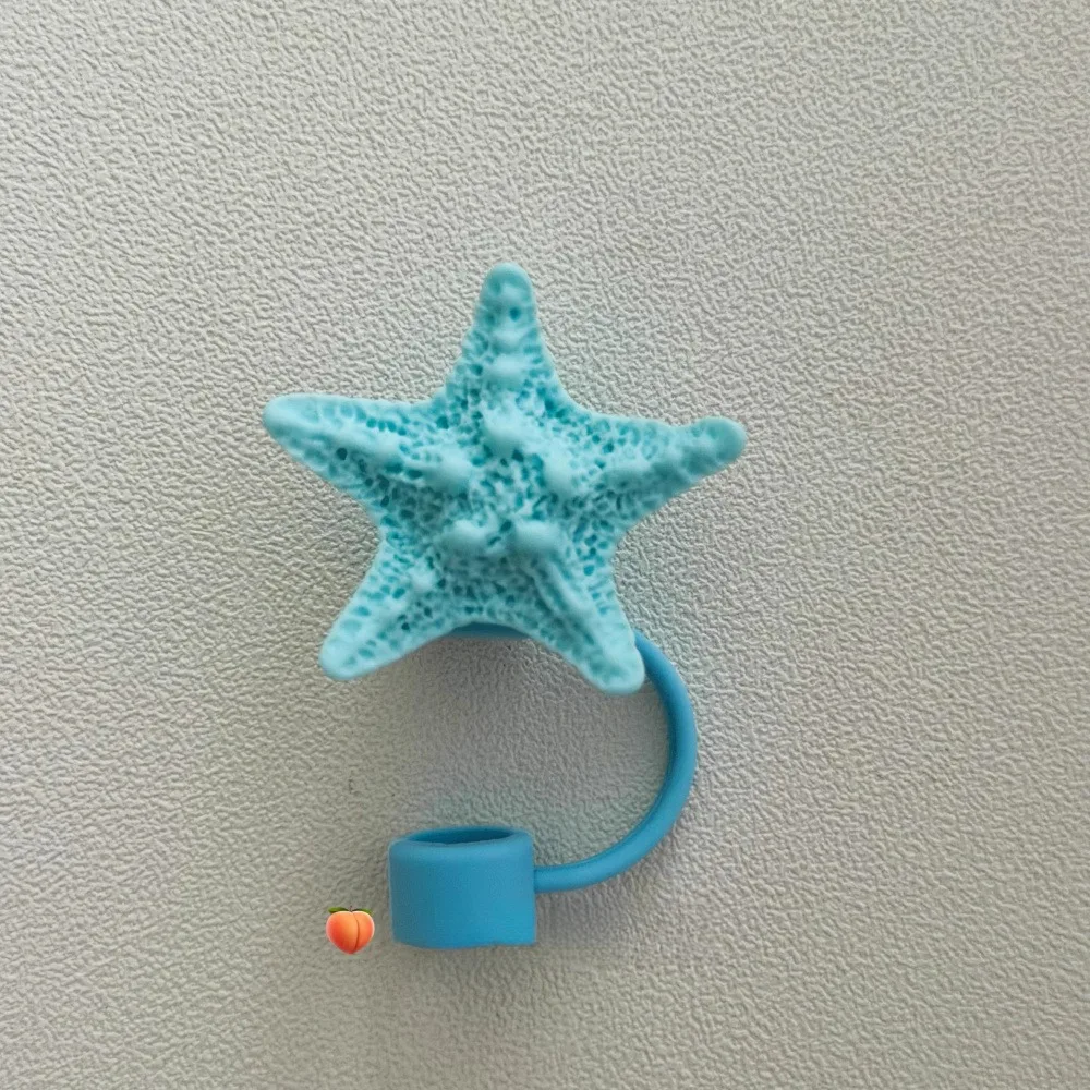 Cute Ocean Series Straw Topper for Stanley Cup 30&40 Oz, Kawaii Silicone Straw Covers Dust-Proof Reusable Straw Caps Accessories
