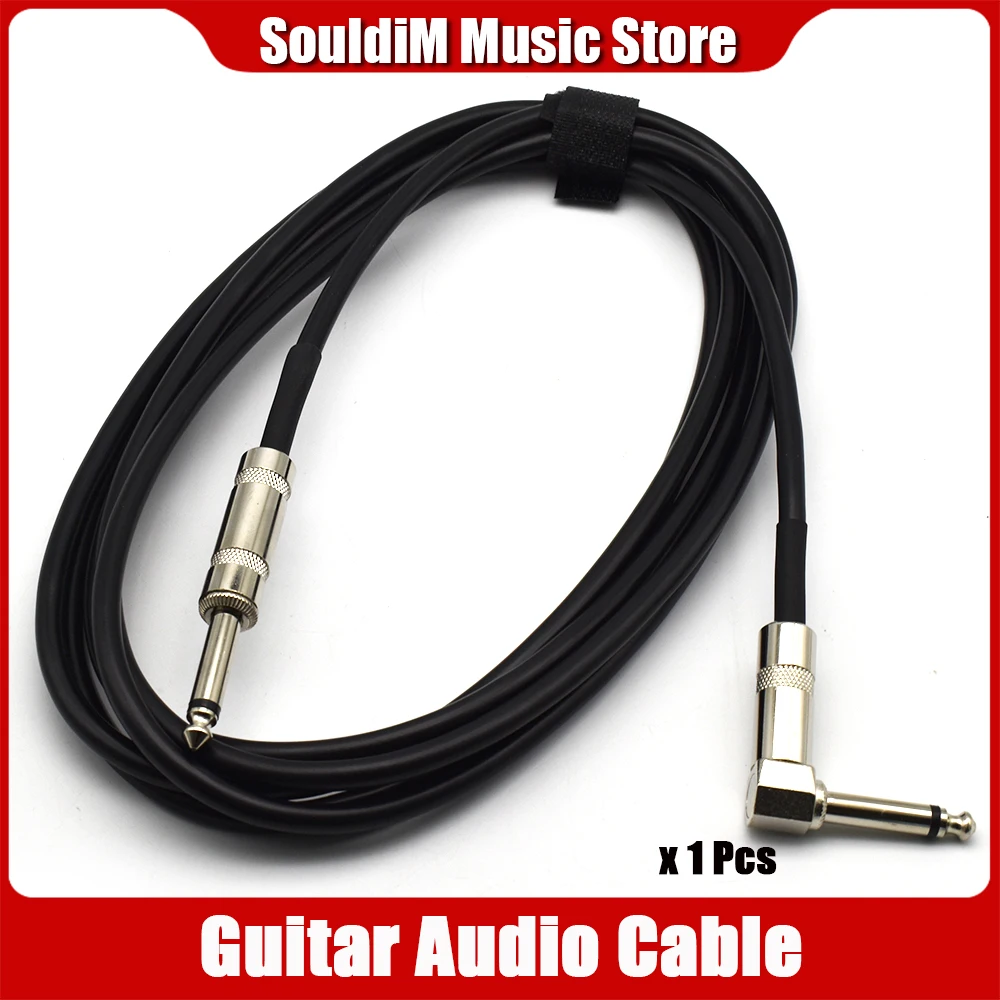 Cable amplificador de guitarra eléctrica, 10 Feets, 3M, violín, bajo, instrumentos, cables LP ST, ángulo recto a recto, enchufe de 6,35mm