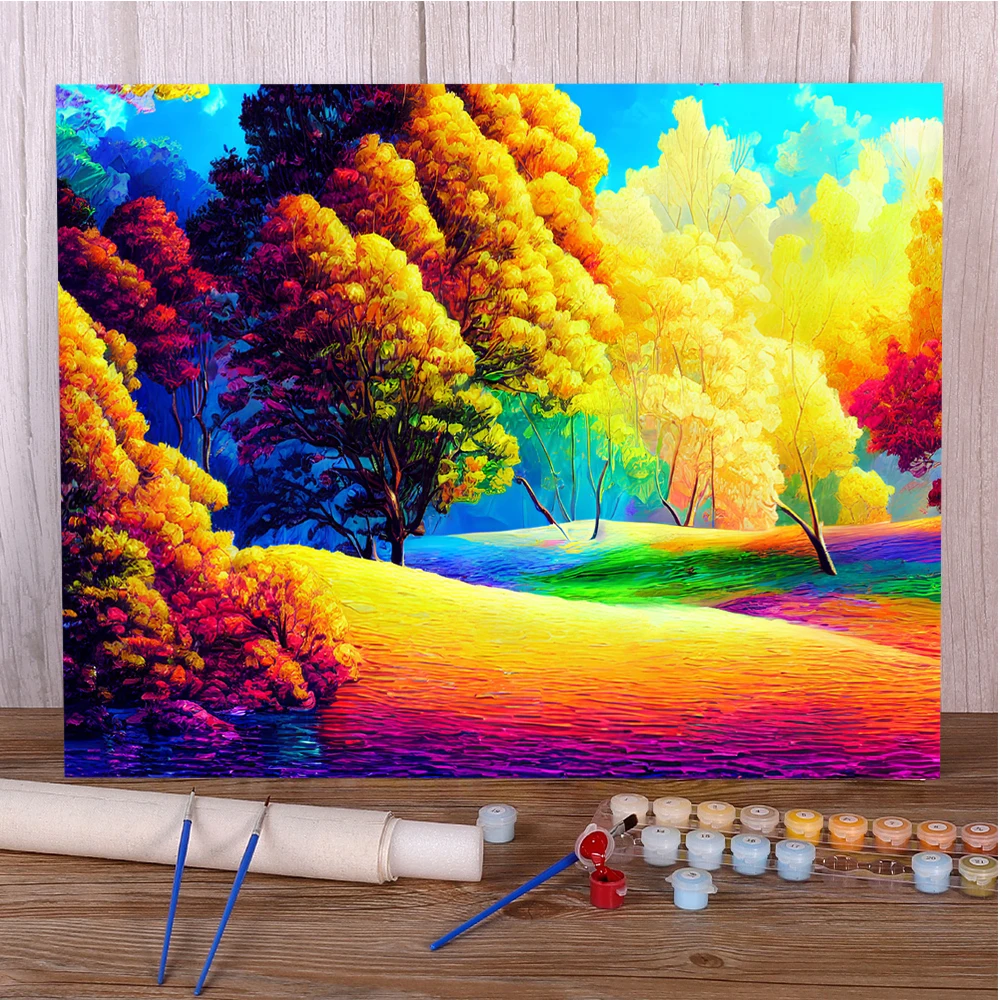 Landscape Beautiful Nature Paint By Numbers Kit Oil Paints 40*50 Painting On Canvas Home Decoration For Kids Wall Art Wholesale