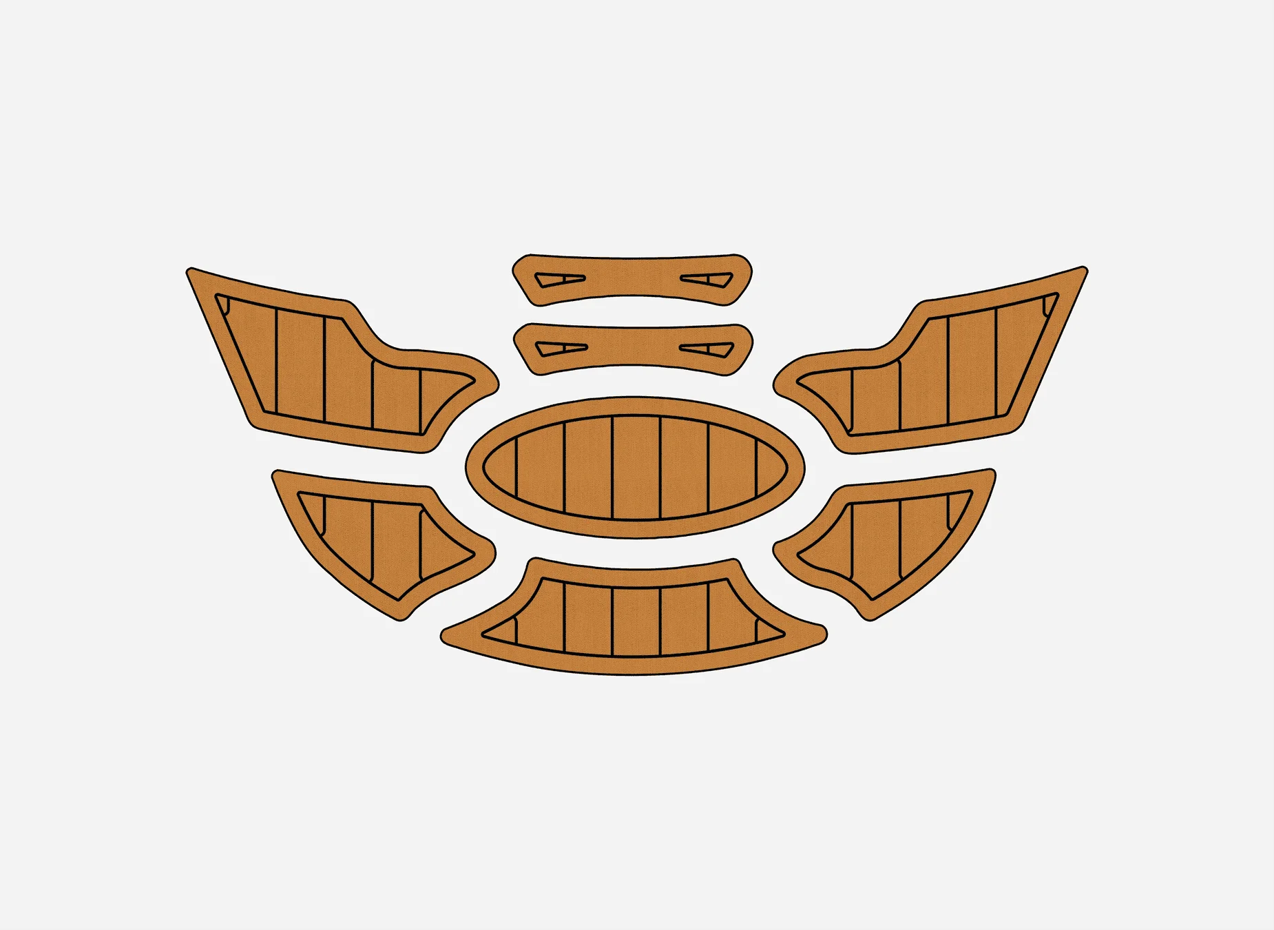 Marine Faux Teak EVA Non-Slip Mat- 2005 Nautique Super Air Self-Adhesive 1/4
