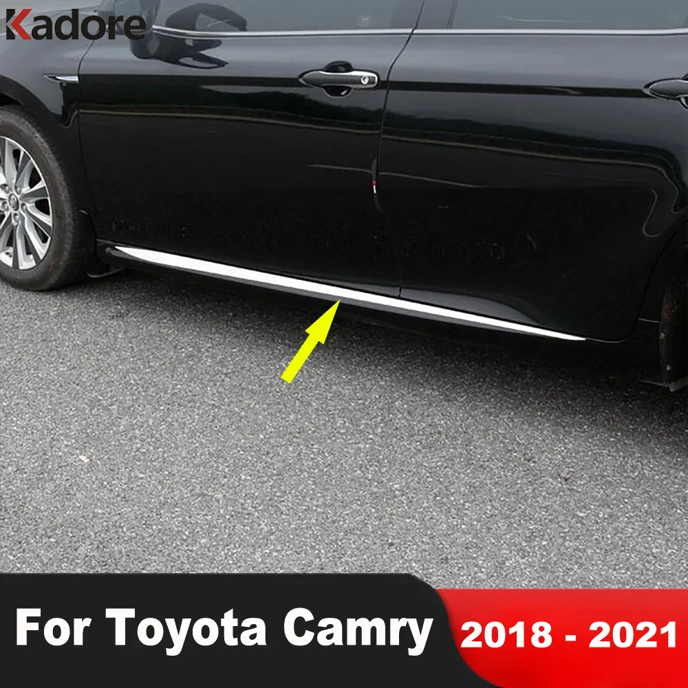 

For Toyota Camry SE XSE TRD 2018 2019 2020 2021 Stainless Side Door Body Trim Door Line Streamer Molding Strip Car Accessories