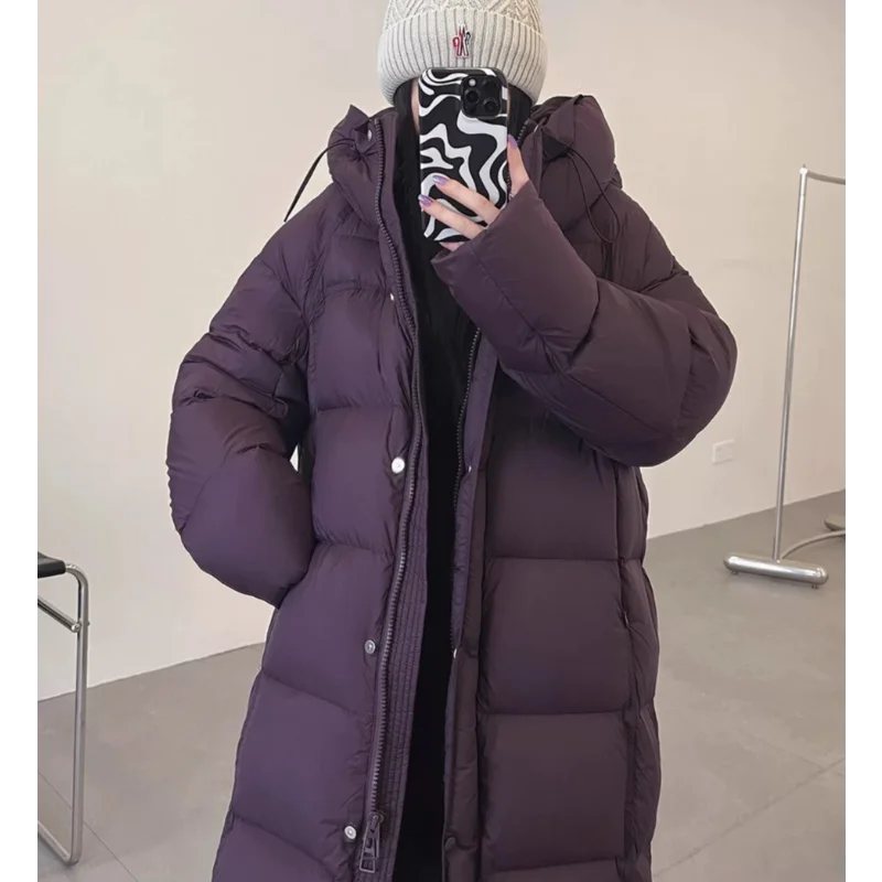 Piumino da donna 2025 Autunno/Inverno Nuovo stile di media lunghezza dimagrante opaco Cappotto ispessito versatile alla moda