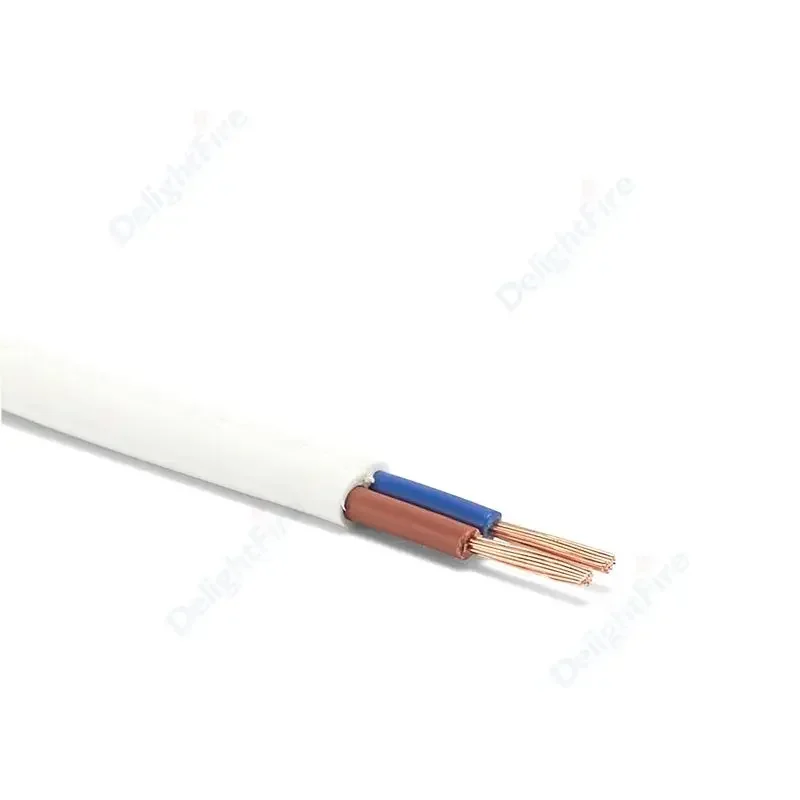 2 Conductors Electrical Wire Blue Brown Wire with Fire Resistant White/balck Jacket Extension Cable for led splitter connections