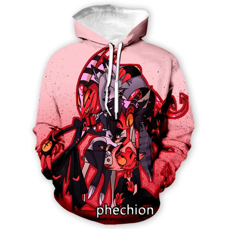 

phechion New Men/Women Anime Helluva Boss 3D Print Fashion Hoodies Streetwear Hip Hop Sweatshirt Casual Men Sport Clothing Z148