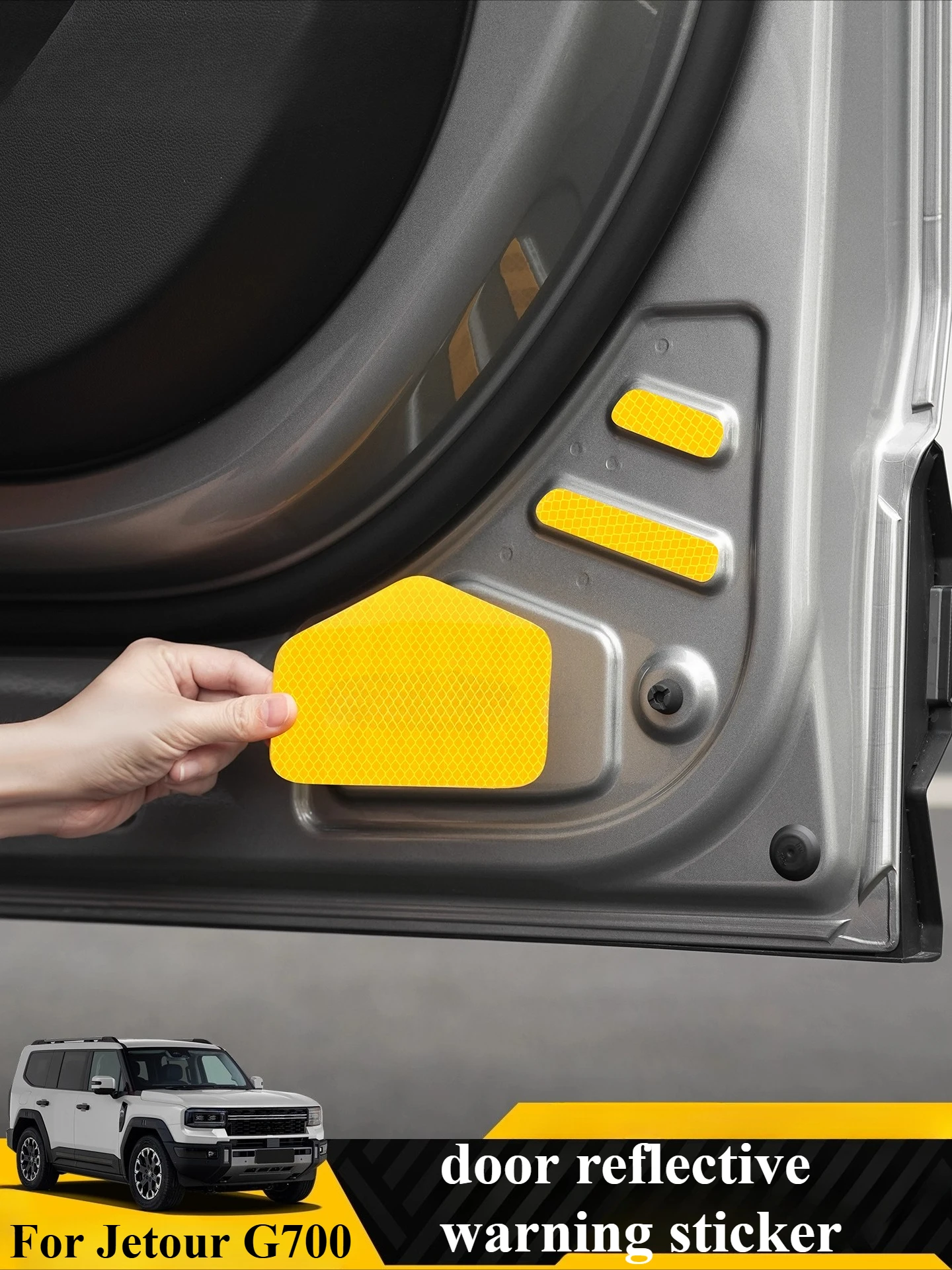 For Jetour G700 car door reflective warning stickers anti-collision strips night light anti scratch stickers interior supplies