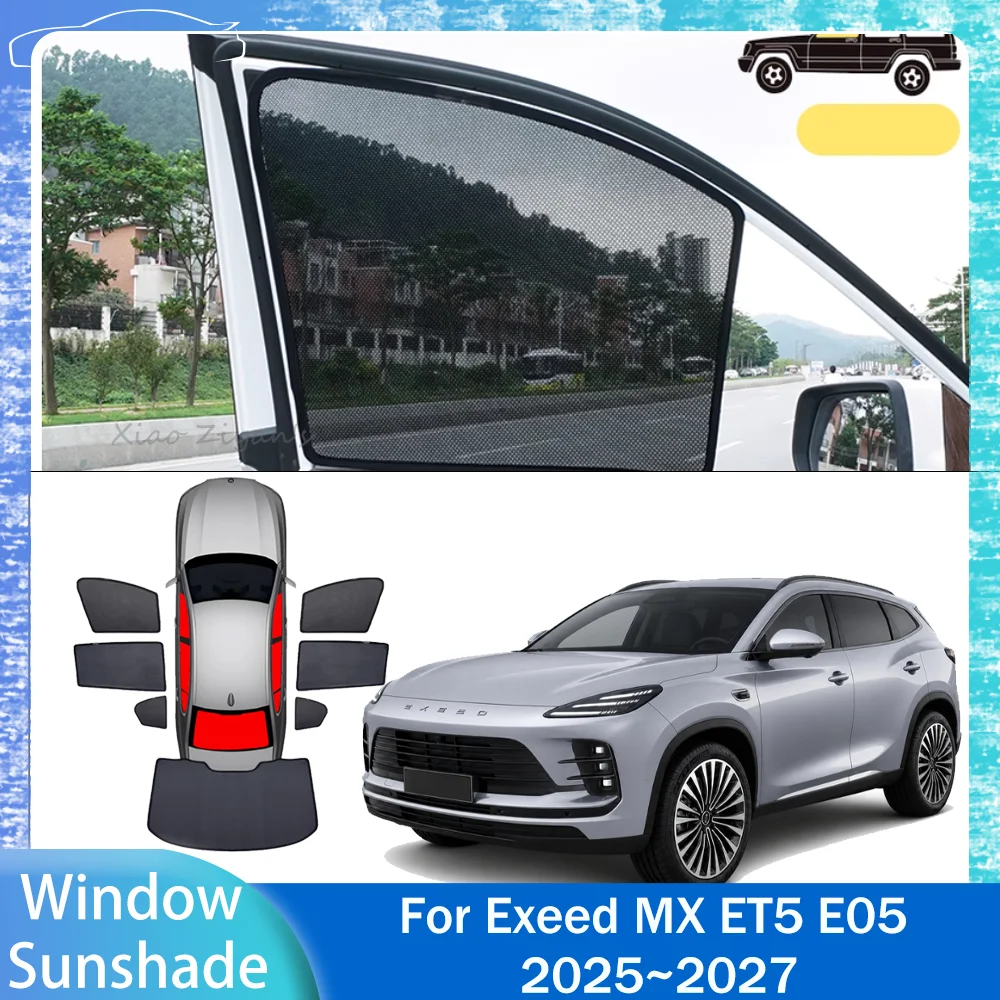 For Exeed MX ET5 E05 2025~2027 2026 Car Magnetic Mesh Privacy Sunshade Side Window Sun Shade Protection Interior Accessories