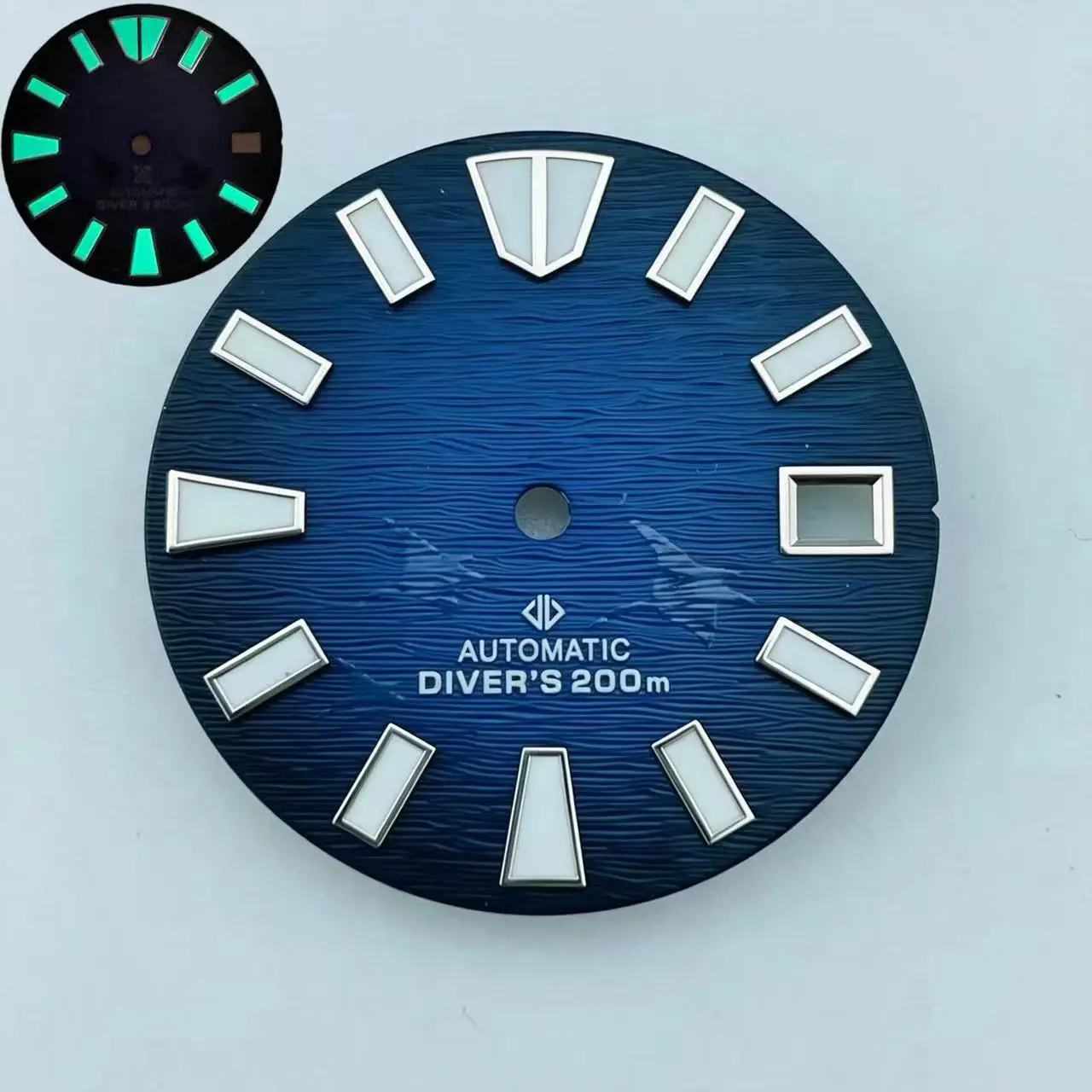 28.5mm NH35 dial C3 green luminous original mechanical watch S dial single calendar for seiko mod
