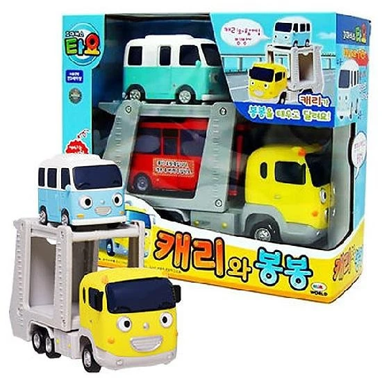 Tayo Bus Trailer Bus Coche Set Bongbong Carry Oyuncak Pull Back Model Auto Kids Speelgoed Brinquedos Menino