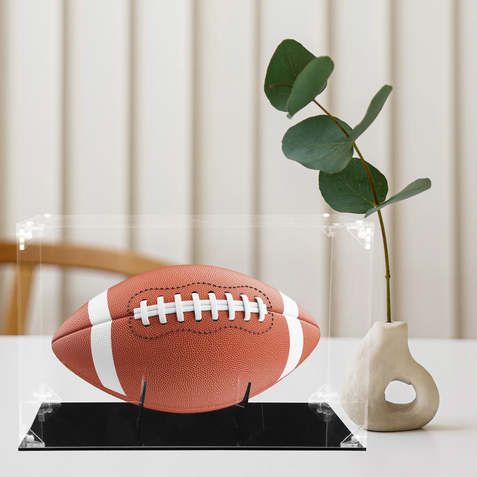 

Acrylic Rugby Display Case Multi-Function Tabletop Storage Box for Sports Memorabilia Compact Space-Saving Display Solution