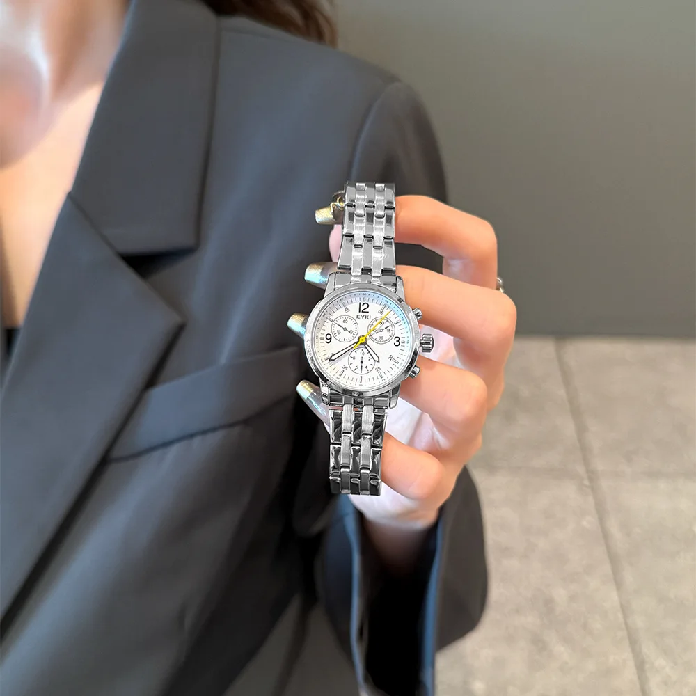 

Exquisite Women'S Wristwatch, Stylish And Multifunctional Watch With Calendar, Simple Steel Bracelet, Quartz Watch For Women.