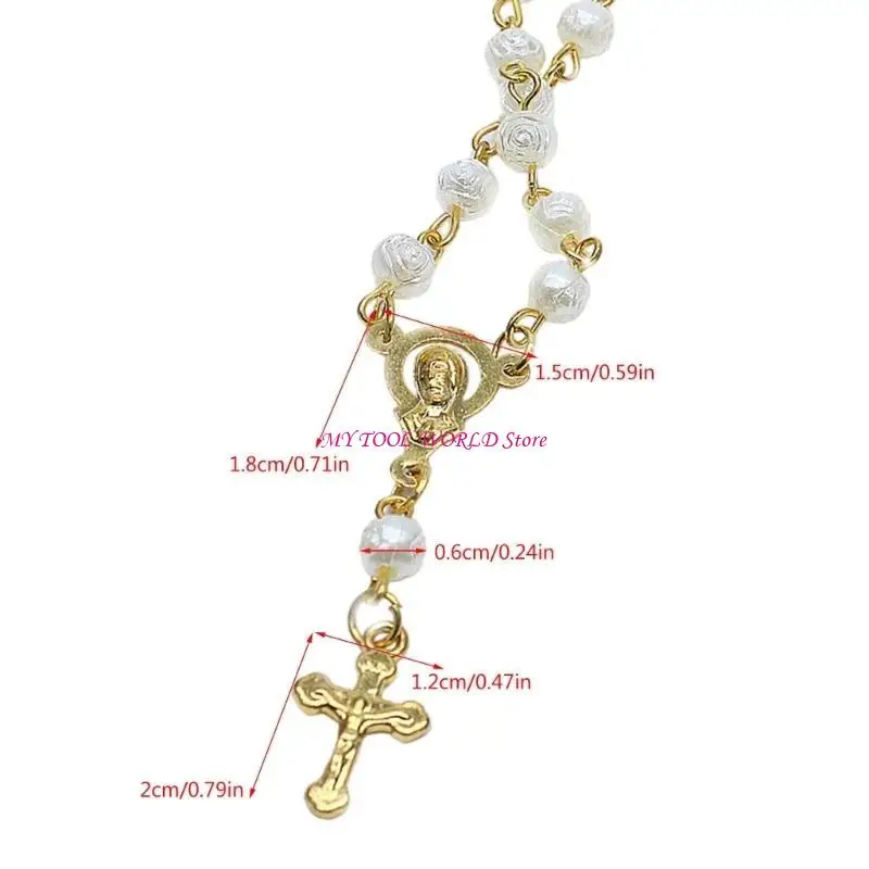 Armbänder Mode Rosenperlen Rosenkranzarmbänder religiöser Schmuck für tägliche A2BB