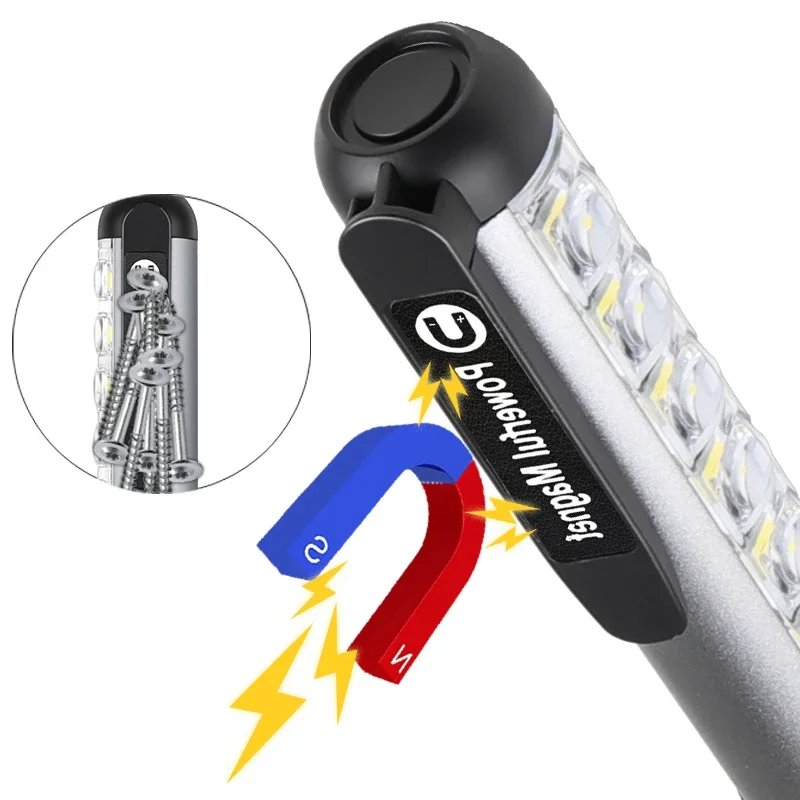 Mini LED Flashlight XPE + COB Lamp Beads Ultra Bright Torch With Clip Magnet Work Light Waterproof USB Rechargeable Flashlight