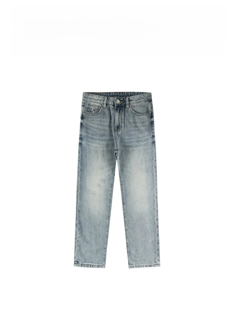 

Джинсы BAIRBAOLIY в стиле ретро, свободные, прямого кроя, со средней посадкой, классические, универсальные, повседневные, из смесового хлопка, на все сезоны