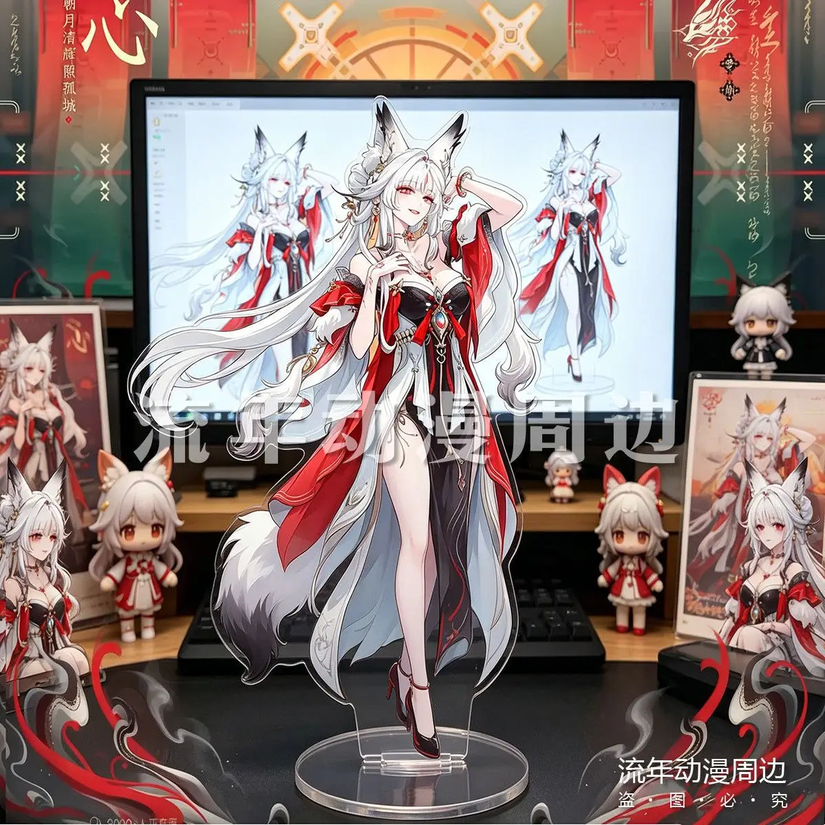 Wuthering Waves Fanart Yangyang Xuanling Support en acrylique, Ornements en acrylique Suisui, Ornement de table anime, Jouets de collection, Cadeau
