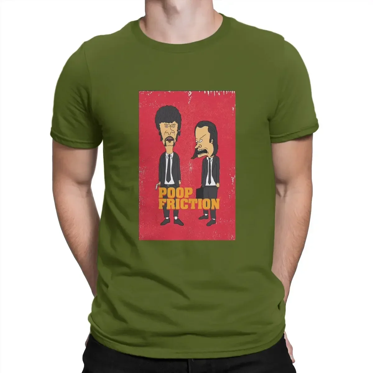 custom Beavis and Butthead Newest TShirt for Men Poop Friction Round Collar Basic T Shirt Personalize Birthday Gifts Streetwear image 6