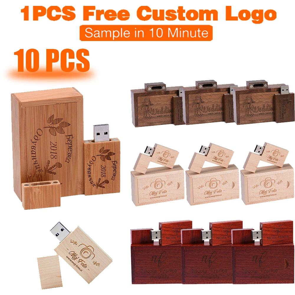 Free Custom Logo USB Flash Drive 128GB 10 PCS LOT Pen Drive 64GB Wholesale Box Creative Memory Stick Gift 32GB for Laptop U Disk