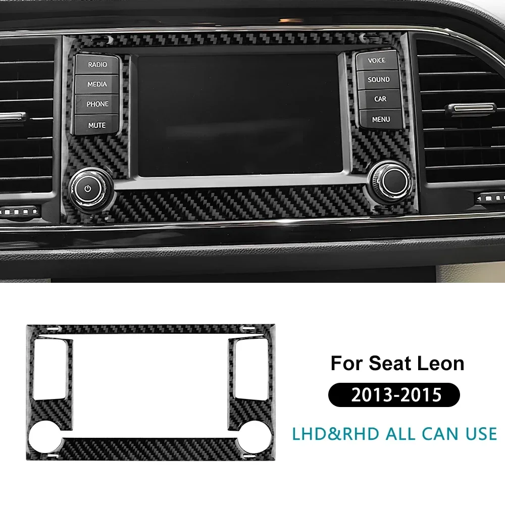 

Настоящая мягкая наклейка из углеродного волокна, центральная отделка экрана управления автомобиля для Seat Leon 2013 2014 2015 2016 2017 2018 2019 2020 LHD RHD
