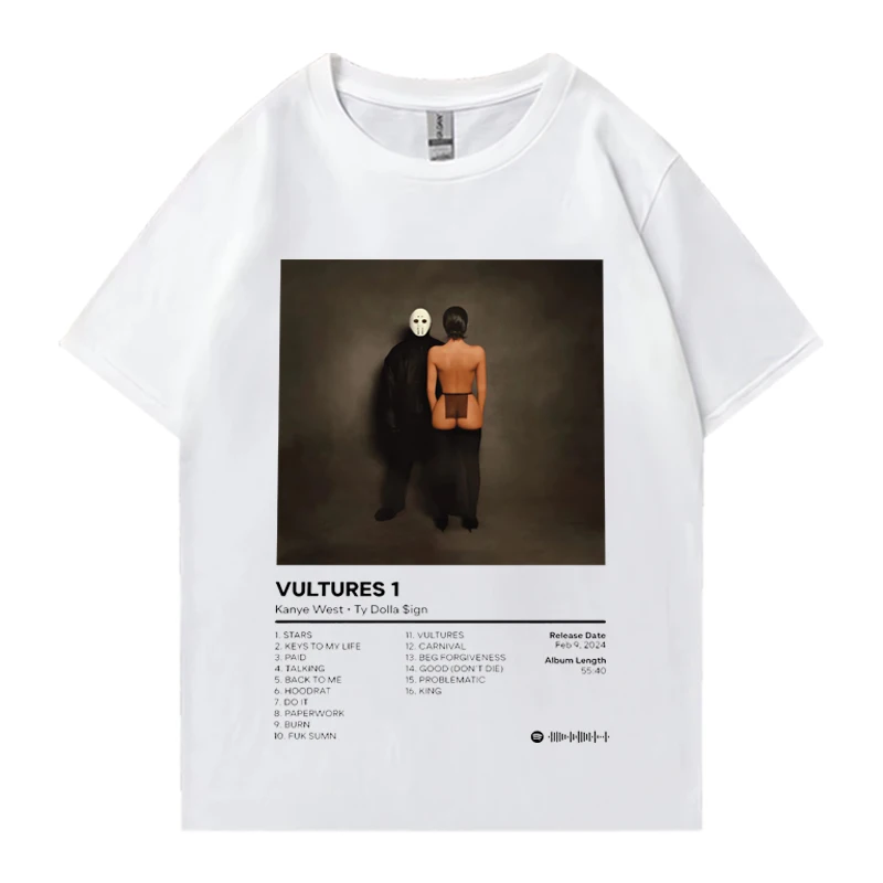 Kanye West Music Album Hip Hop T shirt  throwback Men Women Fashio Loose Graphics  t-shirts  streetwear short sleeve Unisex Tee