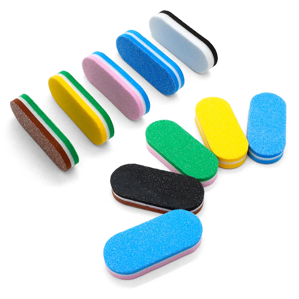 20Pcs Thin Sponge Nail File Remove Nail Gel Polish Emery Board Buffer Polish Files Block Pedicure Manicure Buffing Nail Art Tool