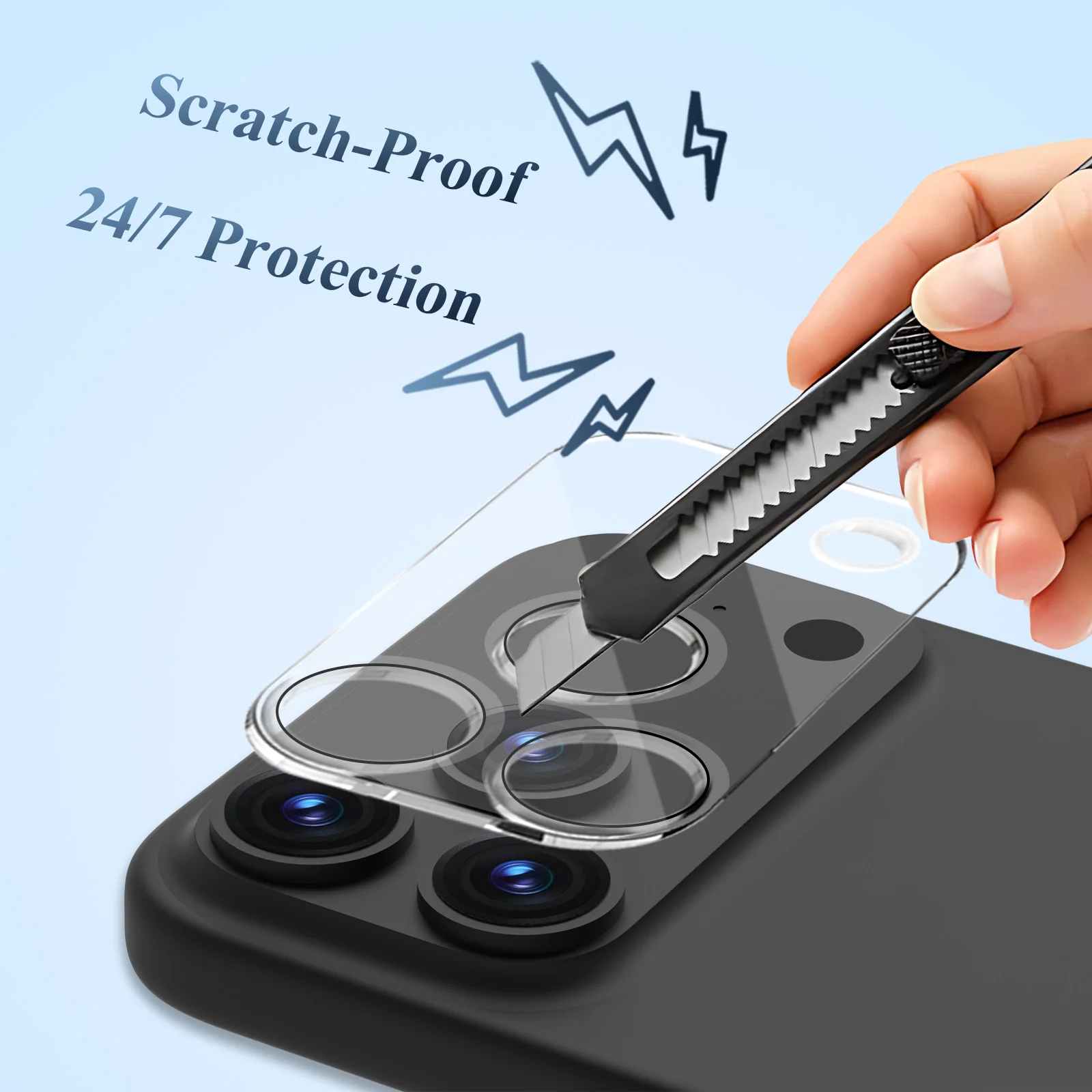 واقي عدسة الكاميرا من الزجاج المقوى من Lereach لهاتف iPhone 17 Pro Max / Air / 17 Pro مقاوم للخدش وشفاف عالي