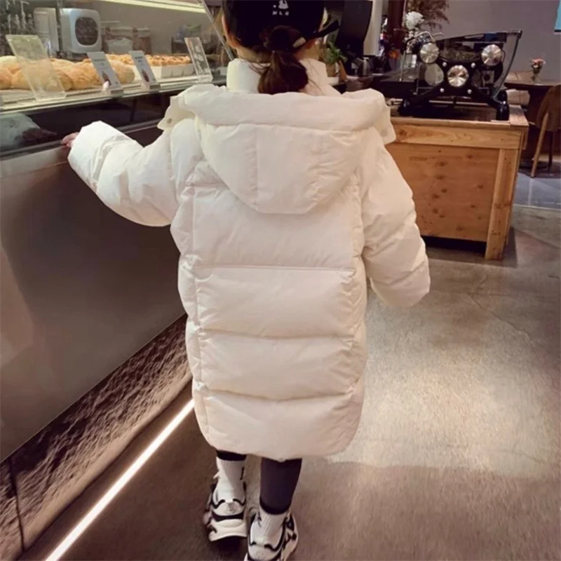 Girls Down Coat Overcoat Jacket Windbreak 2024 Vintage Plus Thicken Winter Autumn Teenagers Warm Christmas Gift Children's Cloth