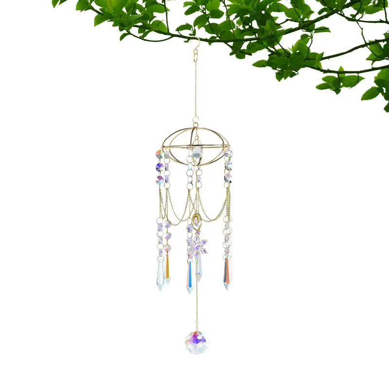 Sun Catcher Crystal Hanging Crystals Stained Glass Sun-catcher Outdoor Decor Rainbow Maker Prism Garden Decoration