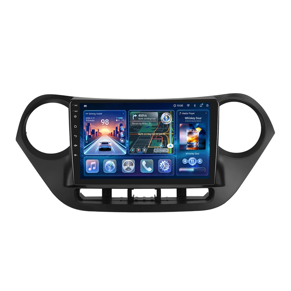 Podofo autoradio voor Hyundai I10 2014-2017 draadloze Carplay Android Auto multimediaspeler 2 Din - afbeelding 2