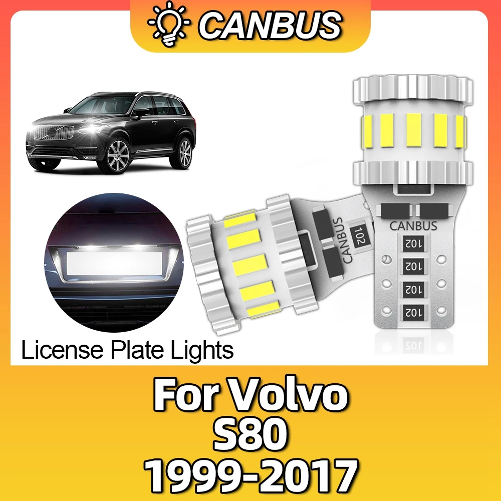 

2x W5W T10 LED Bulbs Canbus 194 168 Car Dome Lights License Plate Side Signal Lamp For Volvo S80 1999 2000 2001 2002 2003-2017