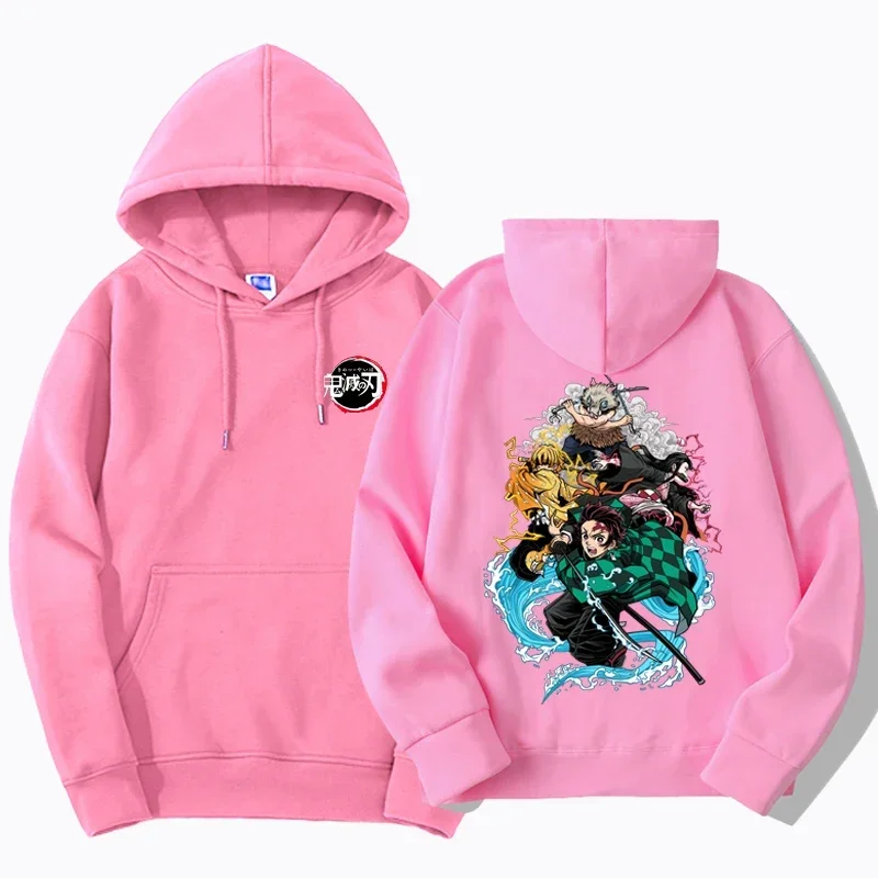 Demon Slayer Anime Hoodie Men Women Tanjirou Nezuko Sweatshirts Kimetsu No Yaiba Oversize Japan Anime Sudaderas Pullover 4XL