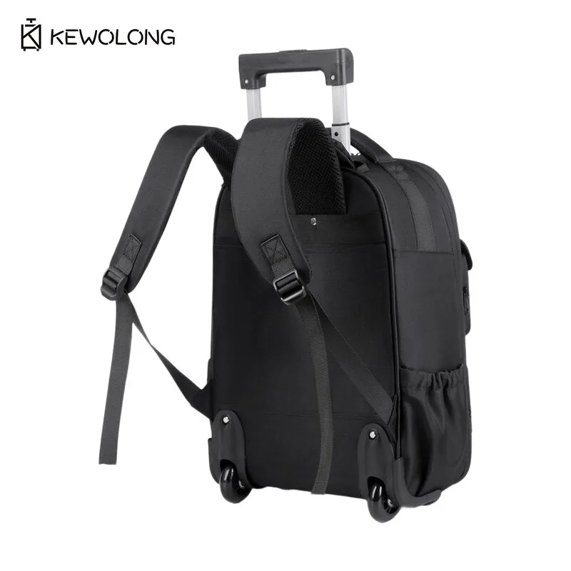 

Vacuum Compression Backpack with Pull Handle Space Saving Travel Bag, Convertible Carry On Luggage for Business Trip